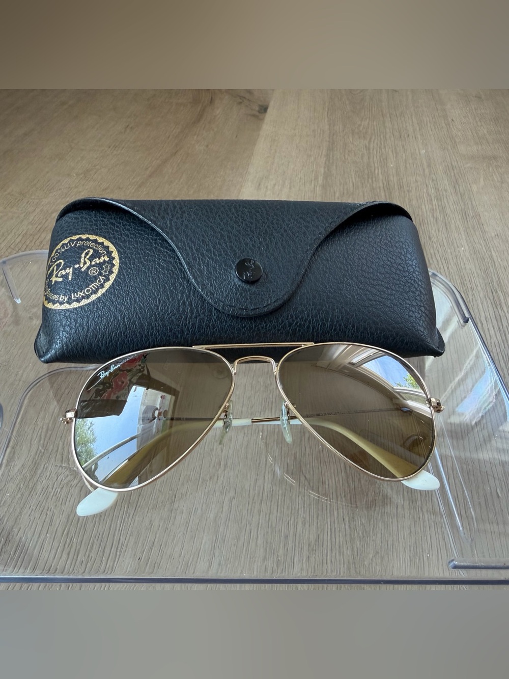 Ray-Ban Aviator Sunglasses Gold Frame with Brown Lenses